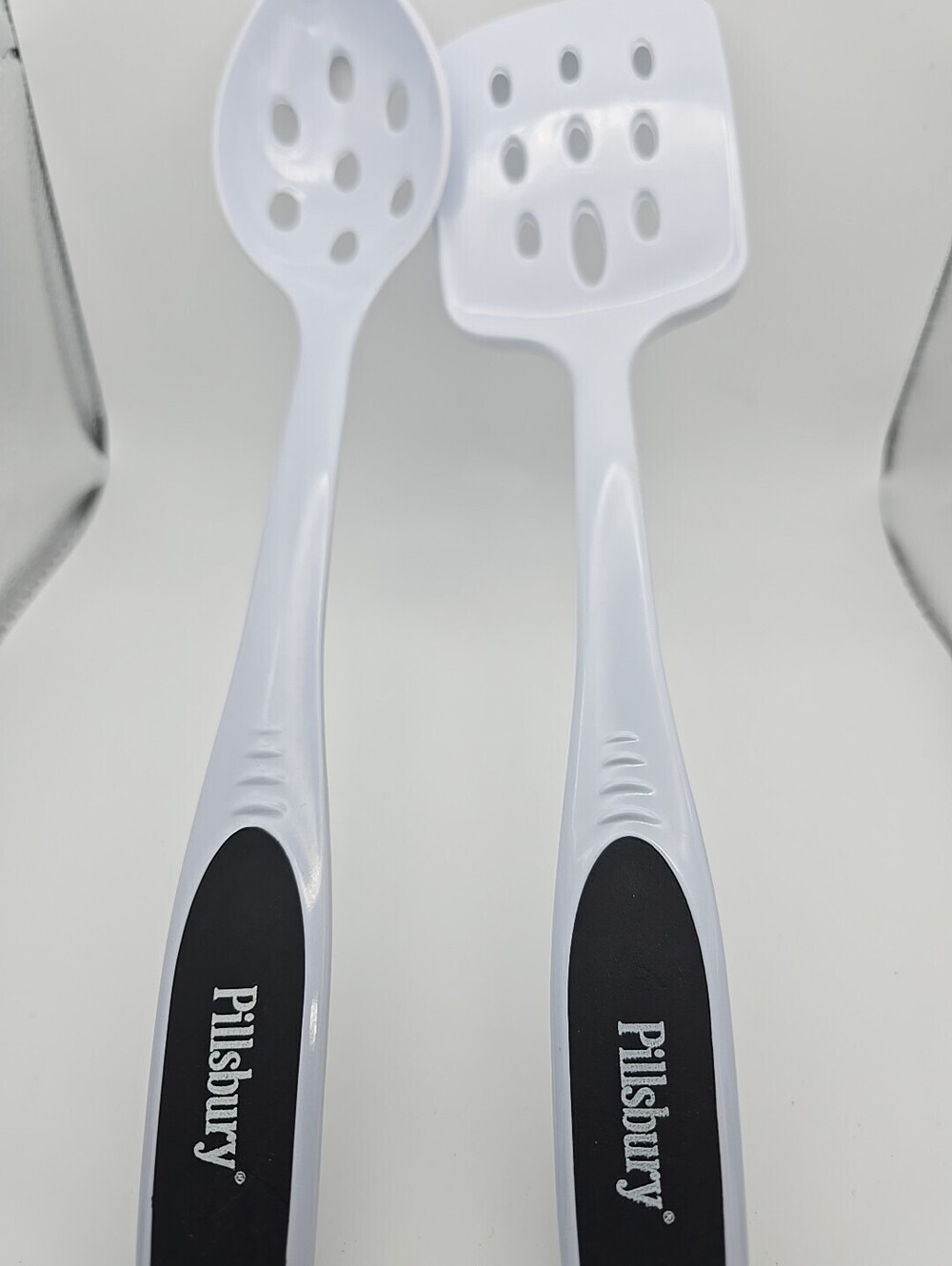 SET OF 2 PILLSBURY Stolled Spatula And Spoon 13-1/2” LONG WHITE HARD TO FIND EUC